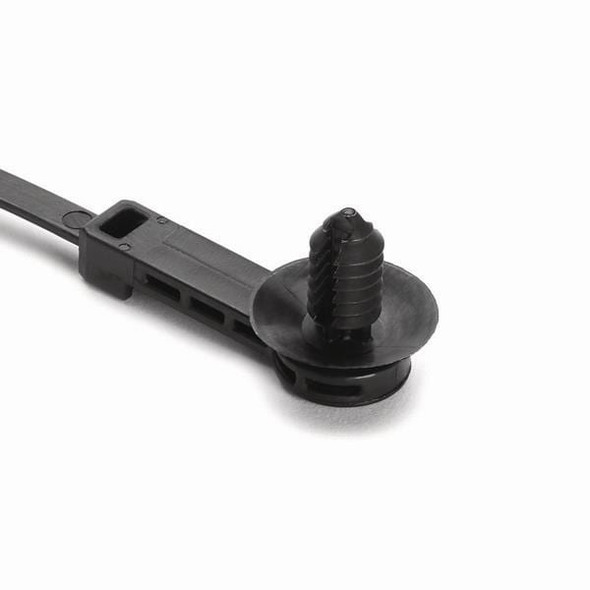 HellermannTyton 157-00169 Cable Tie Mounts 1-Pc Cable Tie/Fir Tree Mount, 25mm Offset, 9.1"L, 6.1 7.0 mm Hole, 50lb, PA66HIRHSUV, Black, | American Cable Assemblies