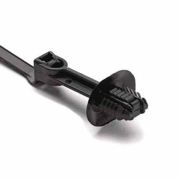 HellermannTyton 157-00219 Cable Tie Mounts 1-Pc Cable Tie/Fir Tree Mount with Disc, 9.6"L, 6.2 - 13.0 mm, PA66HIRHSUV, Black, | American Cable Assemblies