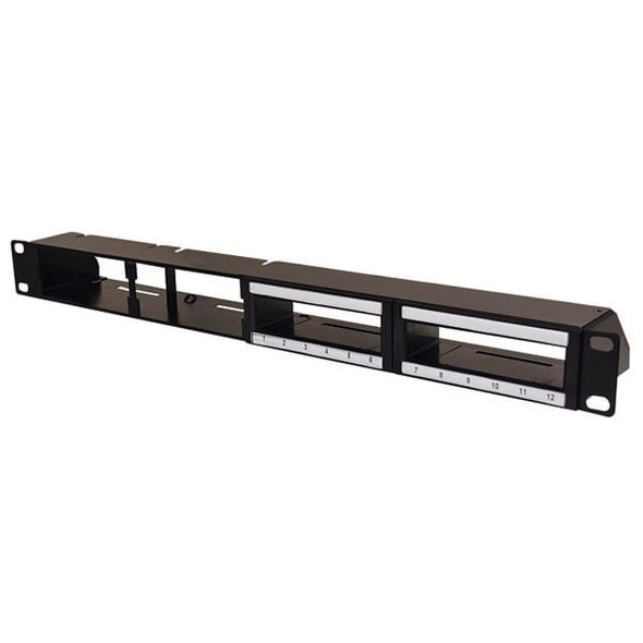 HellermannTyton RNGPP1UHD-HSHS Racks & Rack Cabinet Accessories Hybrid Modular Panel for High Density Copper and Fiber Cassette, Alt Ports, 1U, Steel, Black, 1/ctn | American Cable Assemblies