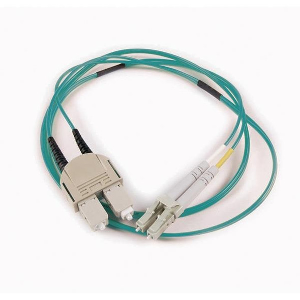 HellermannTyton VFA2LCSCOM3 Fiber Optic Cable Assemblies FT LC - SC Duplex OM3 Fiber Assembly, 2M, Aqua, 1/pkg | American Cable Assemblies