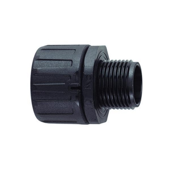 HellermannTyton 166-90326 Conduit Fittings & Accessories HelaGuard Non-Metallic IP66 Fitting, Straight, M25 Thread, 0.75" Dia, PA66, Black, 10/pkg | American Cable Assemblies