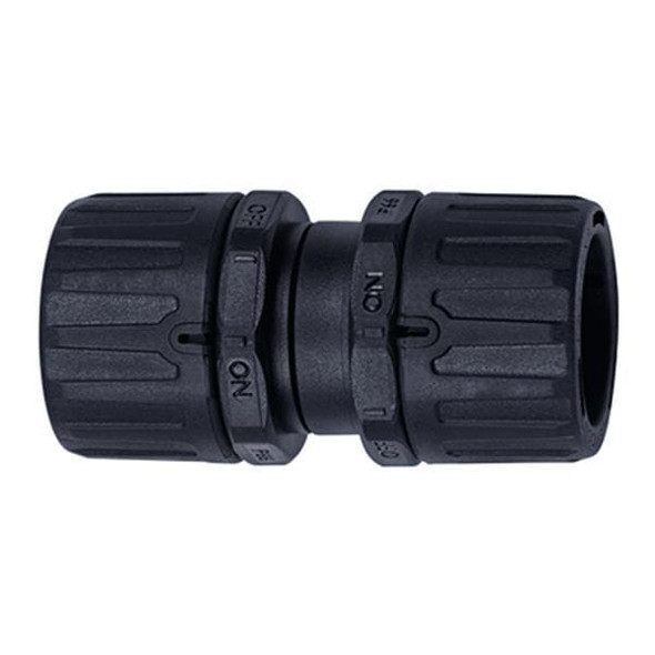 HellermannTyton 166-90232 Conduit Fittings & Accessories HelaGuard Non-Metallic IP66 Conduit Coupler, 0.75" to 0.75" Dia, PA66, Black, 10/pkg | American Cable Assemblies