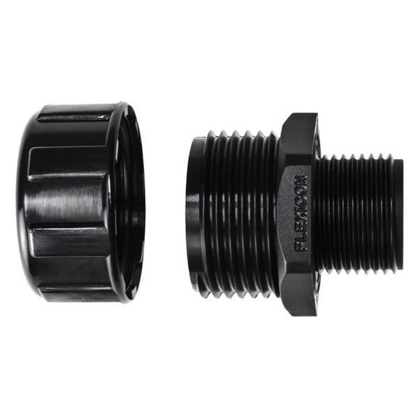 HellermannTyton 166-90505 Conduit Fittings & Accessories HelaGuard Non-Metallic IP65 Compression Fitting, Straight, NPT Thread, 1.50" Dia, Black, 1/pkg | American Cable Assemblies