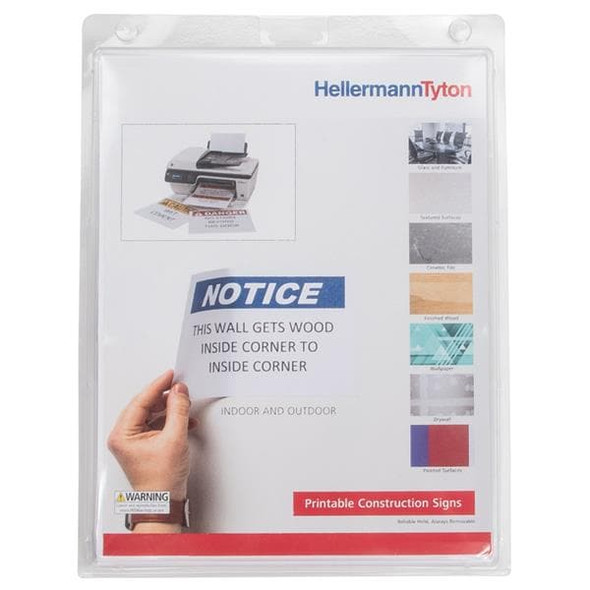 HellermannTyton 594-53789 Wire Labels & Markers Printable Temporary Signs, Removable, 8.5" x 11", EDP Paper, White, 25/pkg | American Cable Assemblies