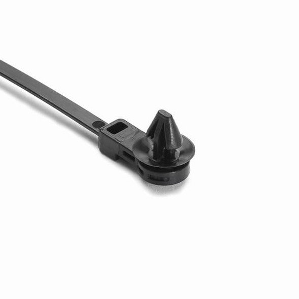 HellermannTyton 157-00246 Cable Tie Mounts 1-Pc Cable Tie/Fir Tree Mount, 12.5mm Offset, 8.5"L, PA66HIRHSUV, Black, | American Cable Assemblies