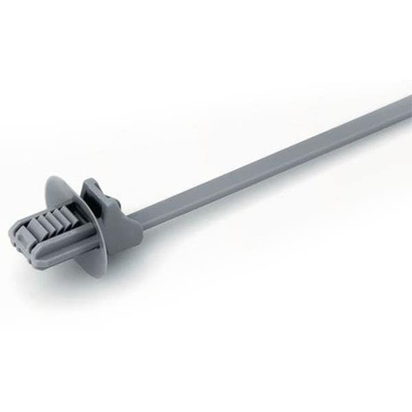 HellermannTyton 157-00069 Cable Tie Mounts 1-Piece Cable Tie/Fir Tree Mount with Disc, 6.5"L, 6.2 - 12.2 mm, PA46, Gray, | American Cable Assemblies