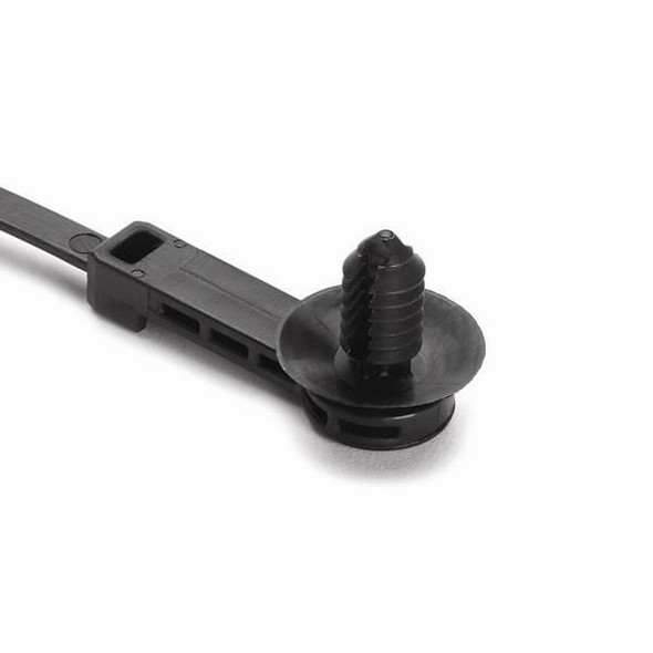 HellermannTyton 157-00369 Cable Tie Mounts 1-Pc Cable Tie/Fir Tree Mount, 25mm Offset, 9.1"L, 6.1-7.0mm Hole, PA66HIRHSUV, Black, | American Cable Assemblies