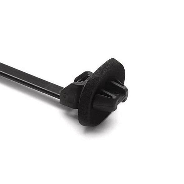 HellermannTyton 126-00080 Cable Tie Mounts Push Mount Tie with Seal, 6.2" Long, Mounting Hole Diameter 0.24"-0.48", PA66HS, Black, 500/pkg | American Cable Assemblies