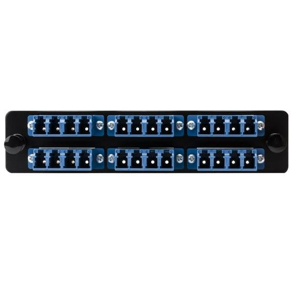 HellermannTyton VFAP6QSMLCZ Wire Ducting & Raceways LGX Adapter Plate - 24 Fiber (6x) LC Quad Singlemode (Blue), 1/Pkg | American Cable Assemblies