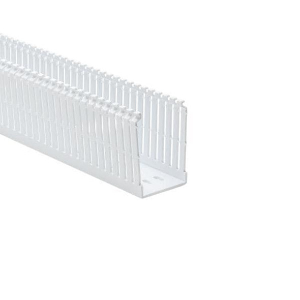HellermannTyton 184-23003 Wire Ducting & Raceways High Density Slotted Wall Wiring Duct, 2" x 3", Adhesive, PVC, White, 120ft/Carton | American Cable Assemblies