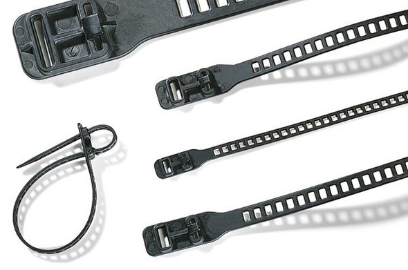 HellermannTyton 115-11269 Cable Ties Cable Tie without Serration, 10.24" Long, Flexible TPU, Black, 50/pkg | American Cable Assemblies