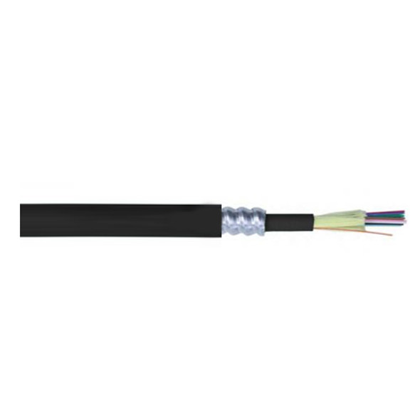 Remee REMEX332422CBIALR-T-4750 24 Fiber Tight-Buffered Multimode OM1 OFCP Plenum Distribution - Aluminum Armored Fiber Optic Cable - 4750' Spool - Black | American Cable Assemblie