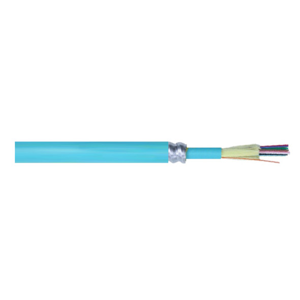 Remee REMEX330612NAIALR-1500 6 Fiber Tight-Buffered Multimode OM3 OFCP Plenum Distribution - Aluminum Armored Fiber Optic Cable - 1500' Spool - Aqua | American Cable Assemblie