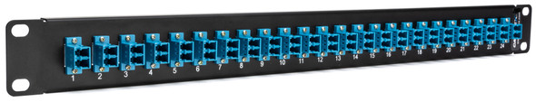 Camplex HF-OPRP-9 Patch Panel - 1RU 24-Port Preloaded with LC Duplex Single Mode Adapters - Blue | American Cable Assemblies