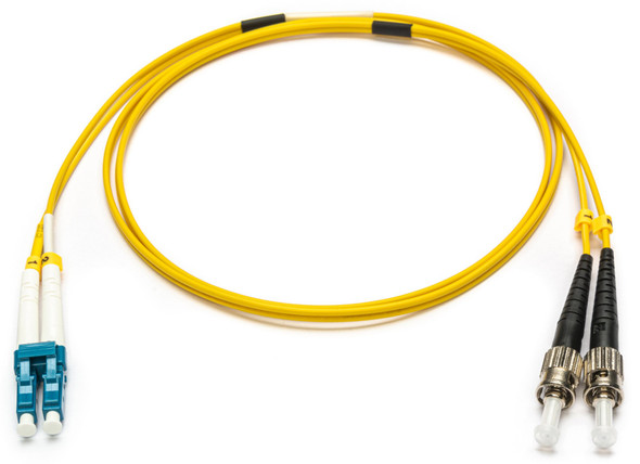 Camplex SMXD9-ST-LC-001 Premium Bend Tolerant Armored Fiber Patch Cable Single Mode Duplex ST to LC - Yellow - 1 Meter | American Cable Assemblies