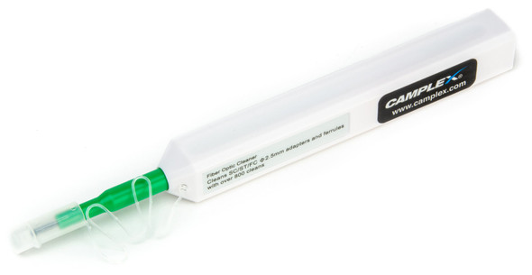 Camplex CMX-TL-1402 One-Click Cleaner for Fiber Optic Connectors 2.5mm SC/ST APC/UPC - White Green Tip | American Cable Assemblies