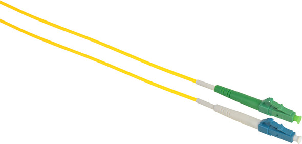 Camplex SMS9-ALC-LC-001 APC LC to UPC LC Bend Tolerant Single Mode Simplex Fiber Adapter Cable - Yellow - 1 Meter | American Cable Assemblies