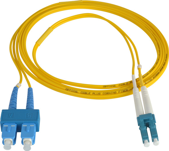 Camplex SMD9-LC-SC-001 Premium Bend Tolerant Fiber Patch Cable Single Mode Duplex LC to SC - Yellow - 1 Meter | American Cable Assemblies