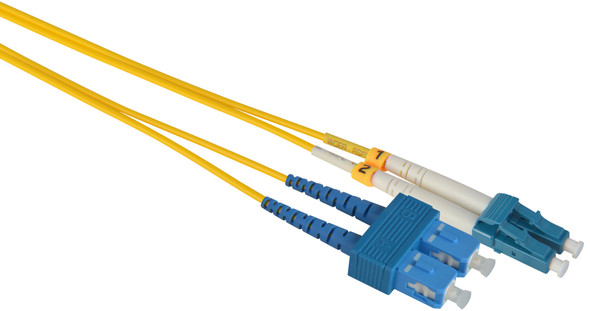 Camplex SMD9-LC-SC Premium Bend Tolerant Fiber Patch Cable Single Mode Duplex LC to SC - Yellow