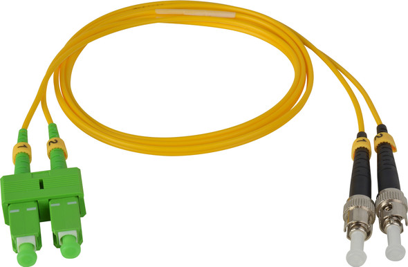 Camplex SMD9-ASC-ST APC SC to UPC ST Premium Bend Tolerant Single Mode Duplex Fiber Patch Cable - Yellow