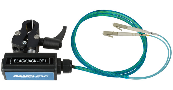 Camplex BLACKJACK-OP1 opticalCON DUO to Duplex (2) LC Breakout Adapter - Multimode with Clamp | American Cable Assemblies