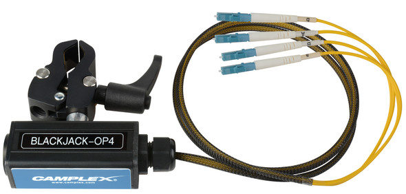 Camplex BLACKJACK-OP4 opticalCON QUAD to Four (4) LC Breakout Adapter - Single Mode with Clamp | American Cable Assemblies
