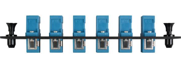 Camplex CMX-MP06SCSP 6-Port SC Simplex Single Mode Fiber Adapter Plate Module with Ceramic Connectors - Blue