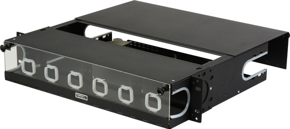 Camplex CMX-MPR-2RU Adjustable Fiber Enclosure for 19 or 23-Inch Racks - Holds 6 Modules for up to 144 Fibers