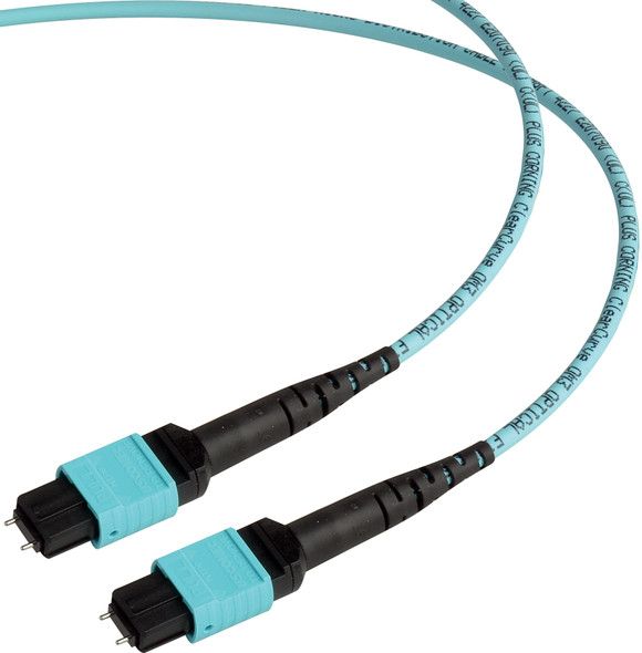 Camplex CMX-MTPMM-003 MTP Elite PC Male to MTP Elite PC Male 12-Fiber Cable-OM3 AQUA Multimode OFNP Jacket Round-3 Foot | American Cable Assemblies