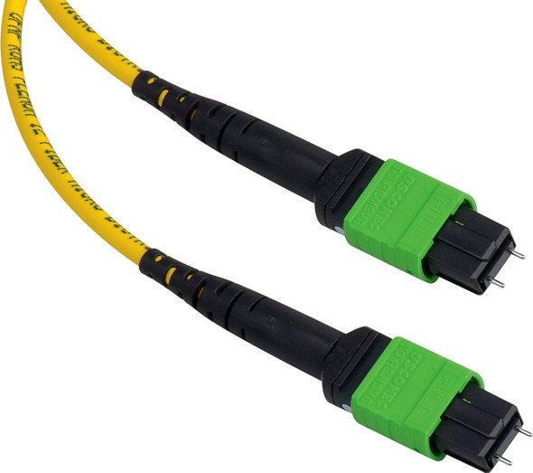 Camplex CMX-MTPSM-003 MTP Elite APC Male to MTP Elite APC Male 12-Fiber Cable-Yellow Single Mode OFNP Jacket Rnd-3 Foot | American Cable Assemblies