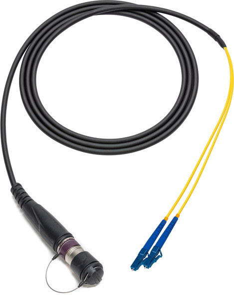 Camplex HF-NOMLC-BO-006 Neutrik DRAGONFLY Male to Duplex LC In-Line Fiber Optic Breakout Cable - 6 Foot | American Cable Assemblies