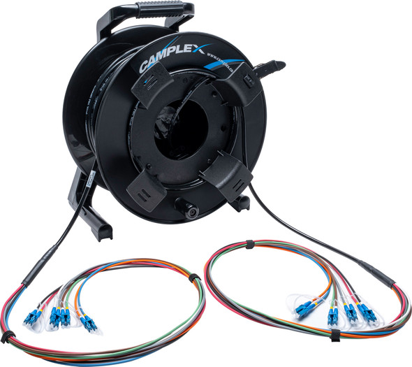 Camplex HF-TR08LC-0250 8-Channel LC Single Mode Fiber Optic Tactical Cable on Reel - 250 Foot | American Cable Assemblies