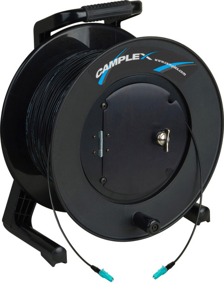 Camplex HF-TR1M3-LC-1000 TAC1 Simplex 1-Channel OM3 Multimode LC Fiber Optic Tactical Cable Reel - 1000 Foot | American Cable Assemblies