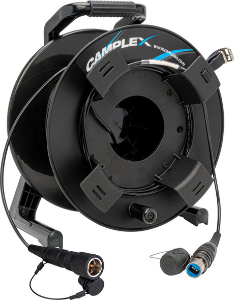 Camplex HF-TROC2PUW-0100 opticalCON DUO to LEMO PUW SMPTE 311M Single Mode Fiber Optic Reel - 100 Foot | American Cable Assemblies