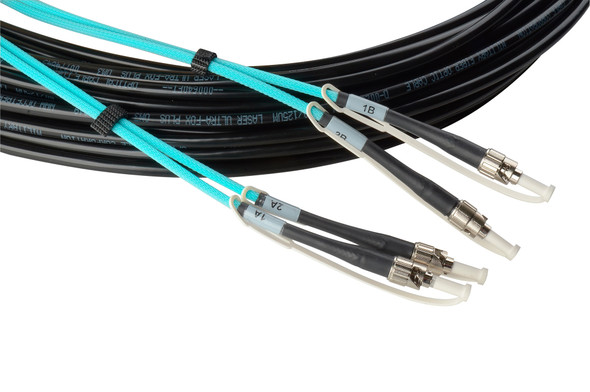 Camplex HF-TS02STM3-0010 2-Channel ST Multimode OM3 Fiber Optic Tactical Cable - 10 Foot | American Cable Assemblies