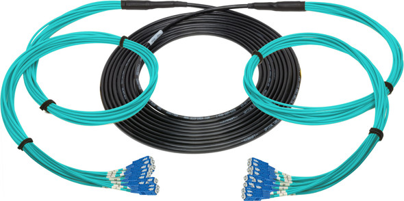 Camplex HF-TS12SCM3-0100 12-Channel SC Multimode OM3 Fiber Optic Tactical Cable - 100 Foot | American Cable Assemblies