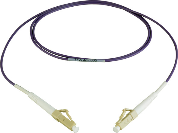 Camplex MMSM4-LC-LC-001 OM4 Premium Bend Tolerant Multimode Simplex LC to LC Fiber Patch Cable - Purple - 1 Meter | American Cable Assemblies