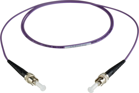 Camplex MMSM4-ST-ST-001 OM4 Premium Bend Tolerant Multimode Simplex ST to ST Fiber Patch Cable - Purple - 1 Meter | American Cable Assemblies