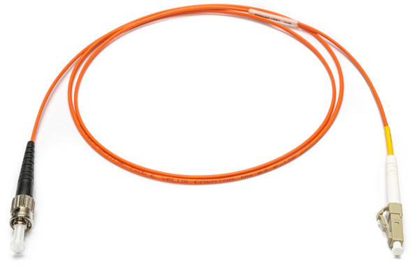 Camplex MMXS62-ST-LC-001 OM1 Bend Tolerant Multimode Simplex ST to LC Armored Fiber Patch Cable - Orange - 1 Meter | American Cable Assemblies