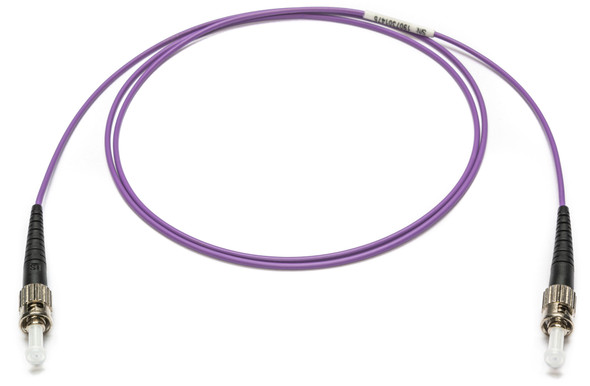 Camplex MMXSM4-ST-ST-001 OM4 Bend Tolerant Multimode Simplex ST to ST Armored Fiber Patch Cable - Purple - 1 Meter | American Cable Assemblies