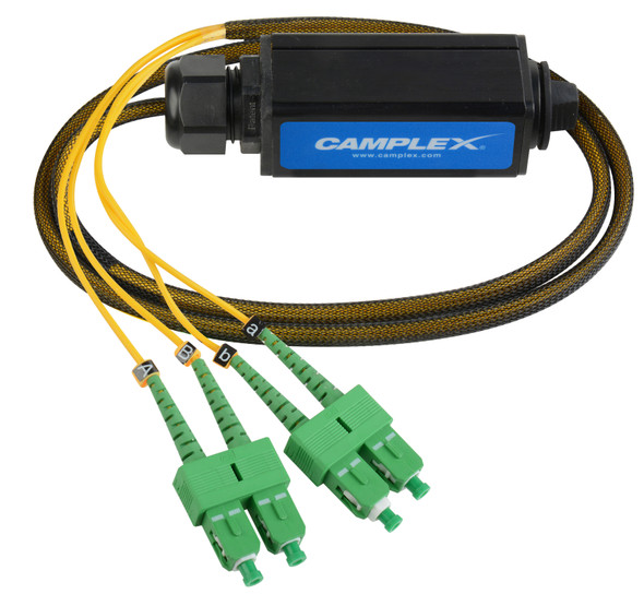 Camplex OPADAP-12 opticalCON QUAD APC to Four (4) SC/APC Breakout Adapter - Single Mode | American Cable Assemblies
