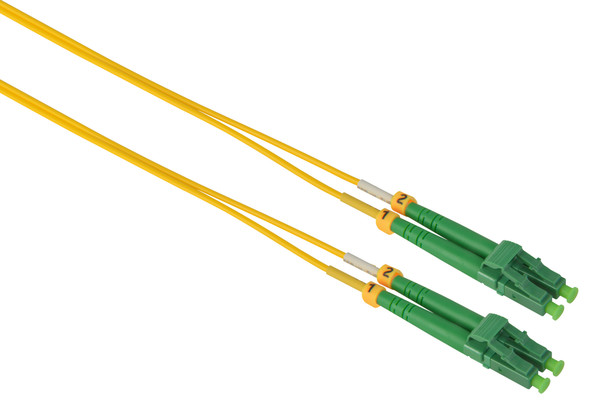 Camplex SMD9-ALC-ALC-001 APC LC to APC LC Premium Bend Tolerant Single Mode Duplex Fiber Patch Cable - Yellow - 1 Meter | American Cable Assemblies