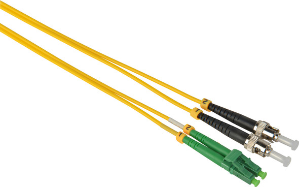 Camplex SMD9-ALC-ST-001 APC LC to UPC ST Premium Bend Tolerant Single Mode Duplex Fiber Patch Cable - Yellow - 1 Meter | American Cable Assemblies