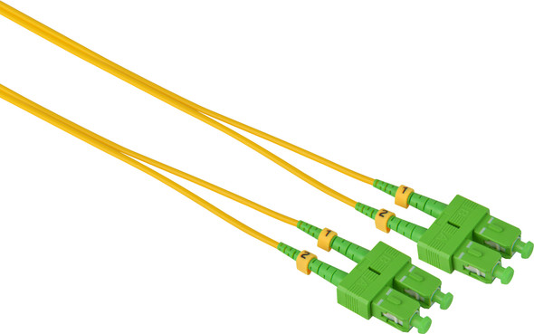 Camplex SMD9-ASC-ASC-001 APC SC to APC SC Premium Bend Tolerant Single Mode Duplex Fiber Patch Cable - Yellow - 1 Meter | American Cable Assemblies