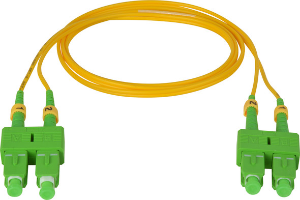 Camplex SMD9-ASC-ASC APC SC to APC SC Premium Bend Tolerant Single Mode Duplex Fiber Patch Cable - Yellow