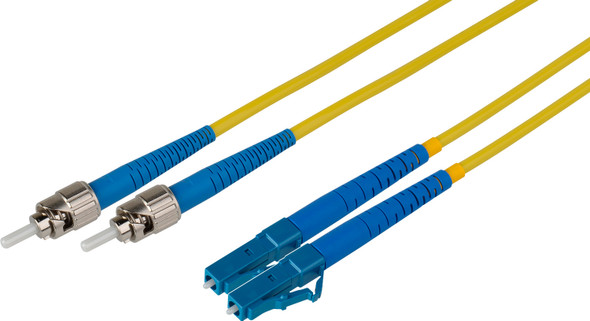 Camplex SMD9-ST-LC-001 Premium Bend Tolerant Fiber Patch Cable Single Mode Duplex ST to LC - Yellow - 1 Meter | American Cable Assemblies