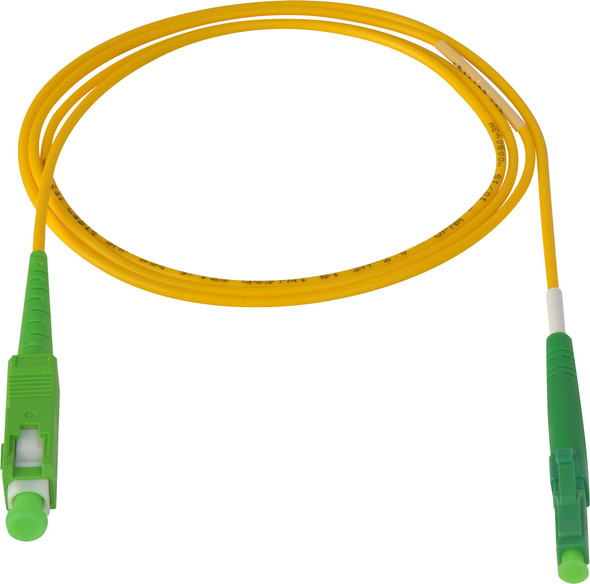 Camplex SMS9-ASC-ALC APC SC to APC LC Bend Tolerant Single Mode Simplex Fiber Patch Cable - Yellow