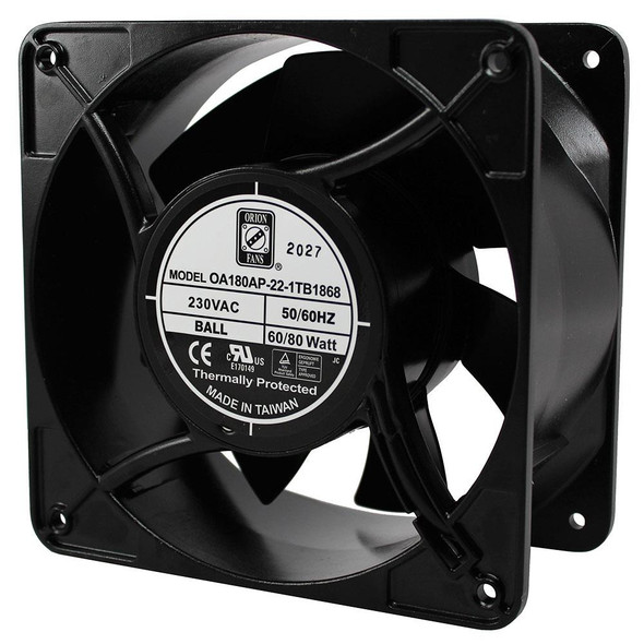 Orion Fans OA180AP-22-1TB1868 AC Fan, 230V 176 x 176 x 89mm, Metal, IP68, 380 CFM, TERMINALS | American Cable Assemblies