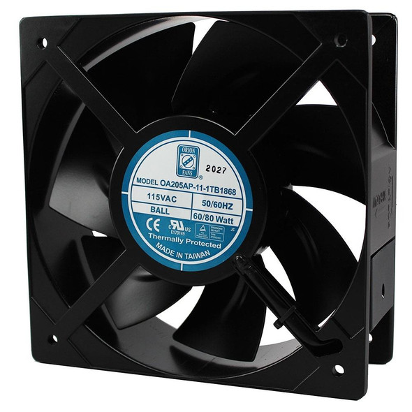 Orion Fans OA205AP-11-1TB1868 AC Fan, 115V 205 x 205 x 72mm, Metal, IP68, 590 CFM, TERMINALS | American Cable Assemblies