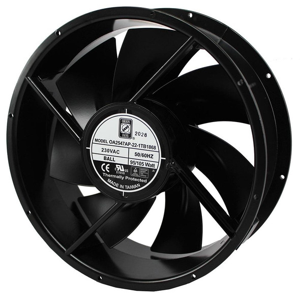 Orion Fans OA2547AP-22-1TB1868 AC Fan, 230V 254 x 89mm, 7 Blade Metal, IP68, 1000 CFM, TERMINALS | American Cable Assemblies